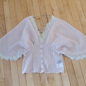 Japanese Language Blouse Sz S